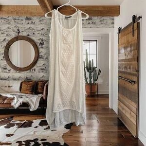 Women’s boho white embroidered dress